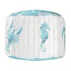 Rustic Beach Cottage Pouf Seat