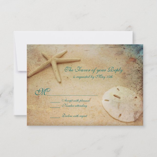 Rustic Beach Destination Wedding RSVP Cards (Front)