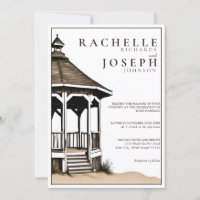 Rustic Beach Gazebo Wedding Invitation