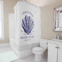Rustic Beach House Family Name Nautical | Blue