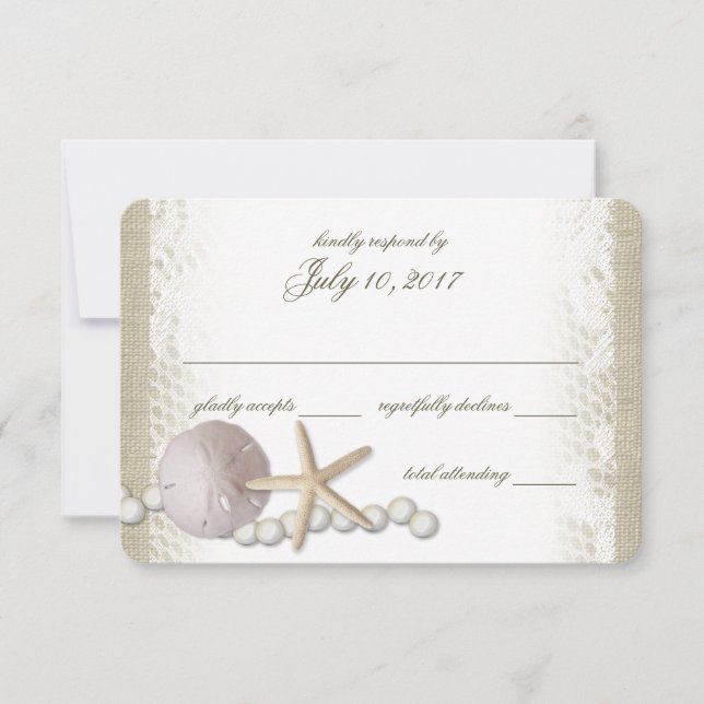 Rustic Beach Lace and Pearls Response (Front)