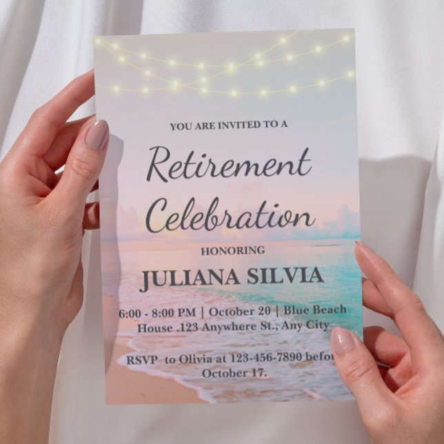 Rustic Beach Retirement Party Invitation (Creator Uploaded)