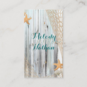 Rustic Beach Starfish Wedding Wedding Website Card