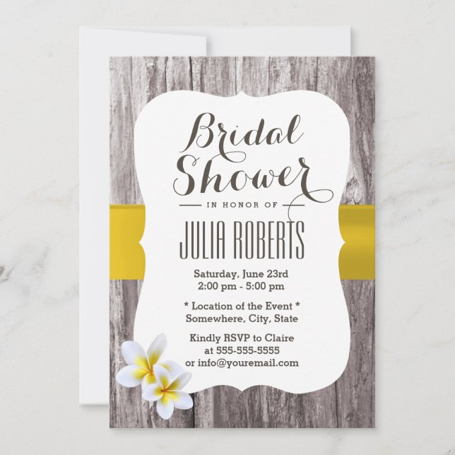 Rustic Beach Summer Floral Bridal Shower Invitation (Front)