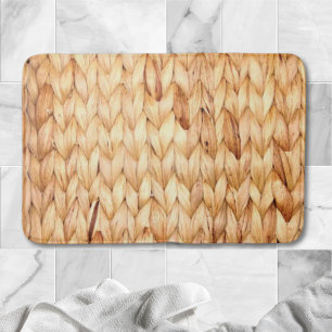 rustic beach tropical island woven wicker bath mat