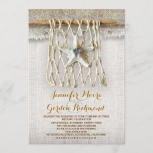 rustic beach wedding invitation