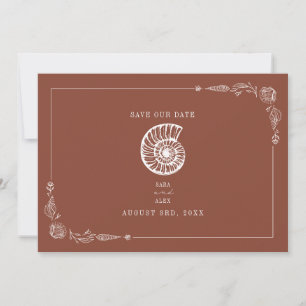 Rustic Beach Wedding Terracotta Save The Date