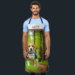 Rustic Beagle Dog Running in Woods Apron<br><div class="desc">This apron design features beautiful beagle running through lush green woods. Add a name to personalise it. Great for the patriot hunter or dog lover in your life. Makes a great Father's Day or birthday gift for the cook or griller in your family. Created by Simply Farmhouse Press.</div>
