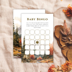 Rustic Bear Adventure Baby Shower Bingo Game