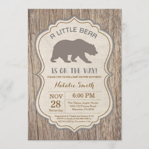 Rustic Bear Baby Shower Invitation