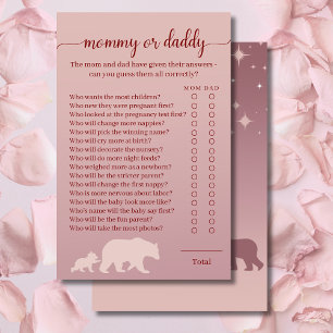Rustic Bear Baby Shower Mummy or Daddy Quiz