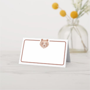 Rustic Bear Birthday Place Card – Teddy Bear Party