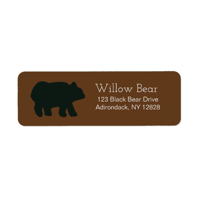 Rustic Bear Customized Address Labels (Front)