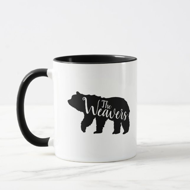 Rustic Bear Family Monogram Mug (Left)