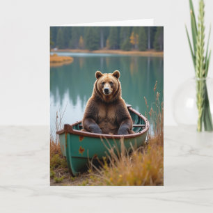 Rustic Bear Fathers Day Scene Card