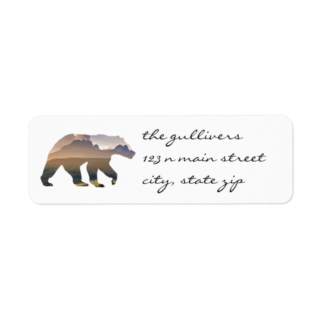 Rustic Bear Return Address Labels (Front)
