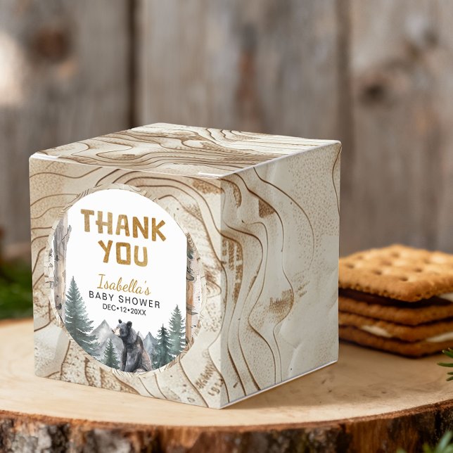 Rustic Bear Woodland Adventure Baby Shower Favour  Favour Box (Gift Box)