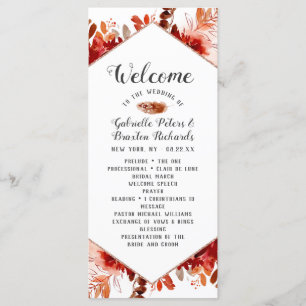 Rustic Beauty Floral Watercolor Wedding Ceremony Program