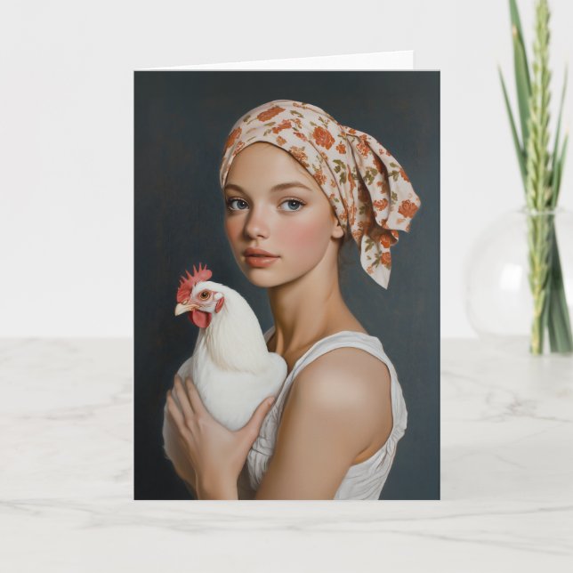 Rustic Beauty with Chicken Invitation (Front)