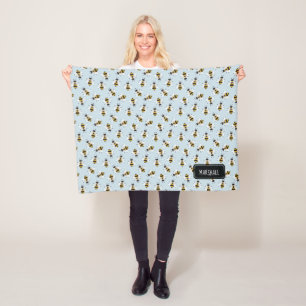 Rustic Bee Baby Boy Blanket with Custom Name