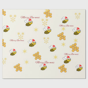 Rustic Bee Christmas Wrapping Paper
