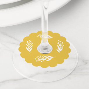 Rustic Bee Yellow Blank Wine Tag