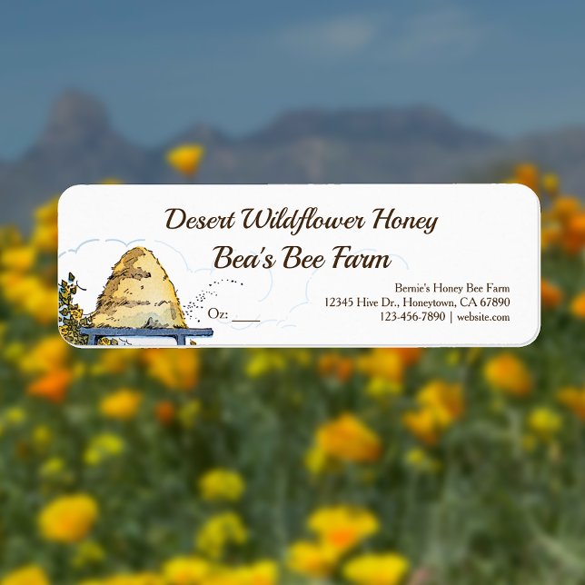 Rustic Beehive Custom Honey Bee Food Labels (Creator Uploaded)