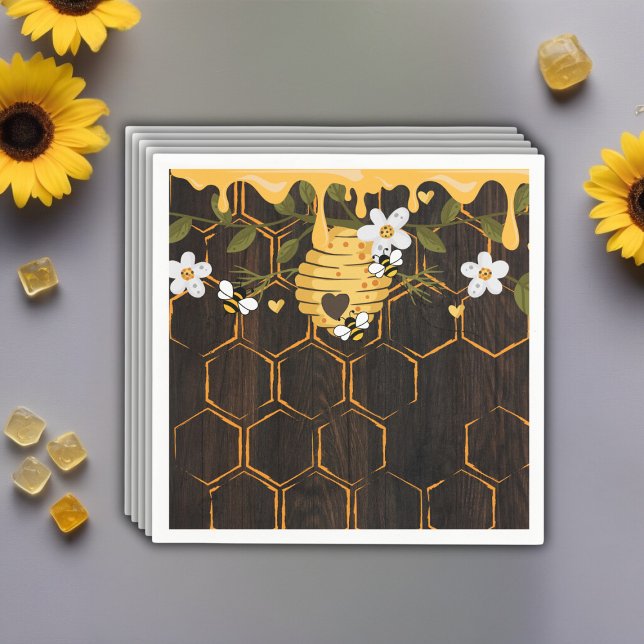 Rustic Beehive Honeybees Baby Shower Napkin (Creator Uploaded)