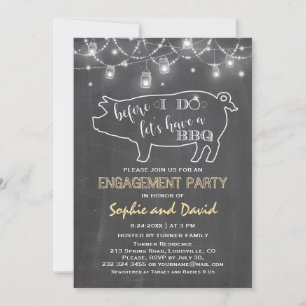 Rustic Before I DO'S Chalk Engagement Party Invitation
