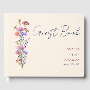 Rustic Beige Acrylic Floral Wedding with Jute Guest Book