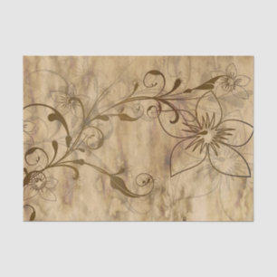 Rustic Beige and Brown Daisy Tissue Paper
