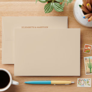Rustic Beige Brown Maple Leaves Autumn Wedding  Envelope
