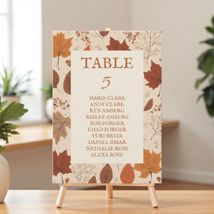 Rustic Beige Brown Maple Leaves Autumn Wedding  Invitation