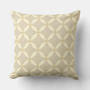 Rustic Beige Diamond Geometric Pattern Cushion