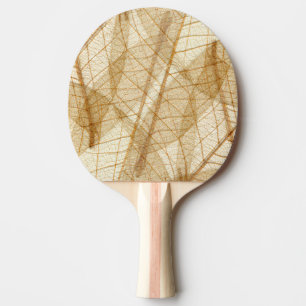 Rustic Beige Lace Leaves Ping Pong Paddle