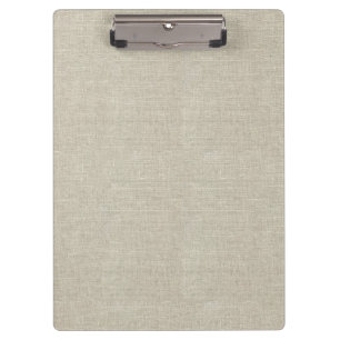 Rustic Beige Linen Printed Clipboard