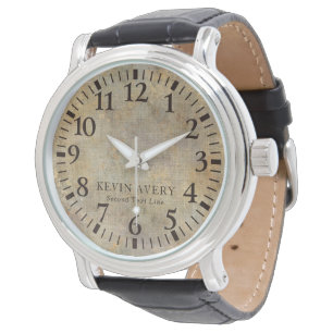 Rustic Beige Linen Texture Watch