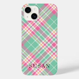 Rustic Beige Red Buffalo Check Monogram  Case-Mate iPhone 14 Case