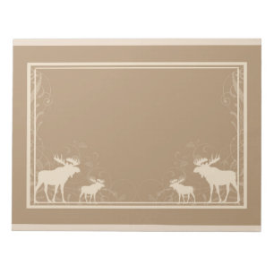 Rustic beige swirl moose notepad