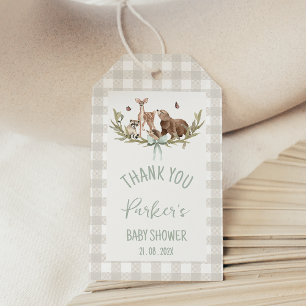 Rustic Beige Woodland Baby Shower Gift Tags