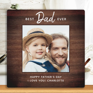 Rustic Best DAD Ever Custom Photo Father's Day Plaque