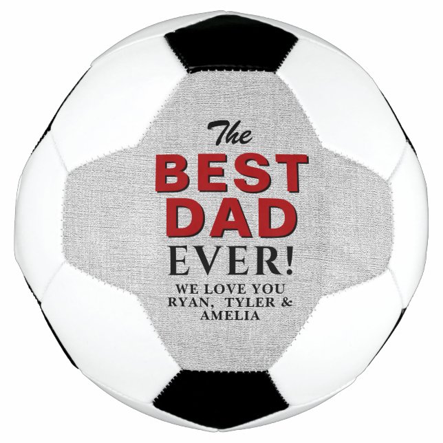 Rustic Best Dad Ever Father`s Day Football Soccer Ball (Front)