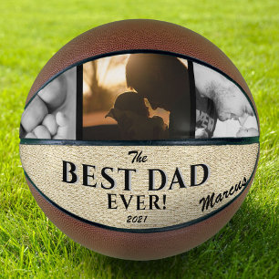 Rustic Best Dad Ever Father`s Day Keepsake 3 Photo Basketball