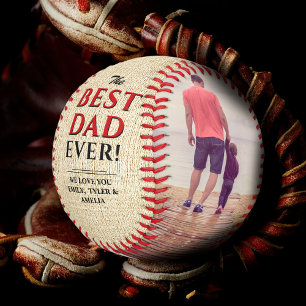 Rustic Best Dad Ever Father`s Day Photo Collage Baseball