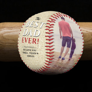 Rustic Best Dad Ever Father`s Day Photo Collage Baseball