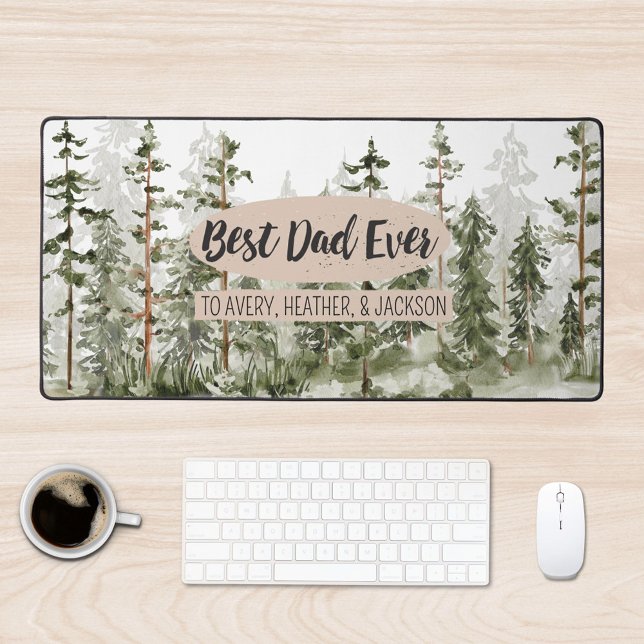 Rustic Best Dad Ever Fathers Day  Desk Mat (In situ office desk)