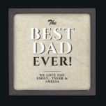 Rustic Best Dad Ever Typography Father  Gift Box<br><div class="desc">Rustic Best Dad Ever Typography Father Gift Box. The design has modern typography in black and white colours on a rustic beige background. Add your names and make a great gift for a dad or a grandpa for Father`s Day,  birthday or Christmas.</div>
