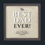 Rustic Best Dad Ever Typography Father  Gift Box<br><div class="desc">Rustic Best Dad Ever Typography Father Gift Box. The design has modern typography in black and white colours on a rustic beige background. Add your names and make a great gift for a dad or a grandpa for Father`s Day,  birthday or Christmas.</div>