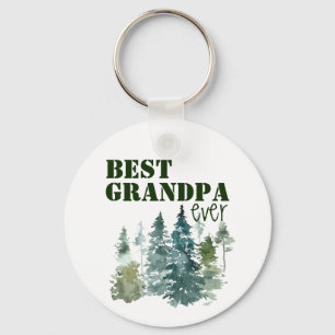 Rustic Best Grandpa Ever Nature Loving Key Ring