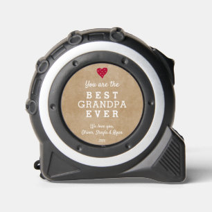 Rustic Best Grandpa Ever Red Heart Family Names 1